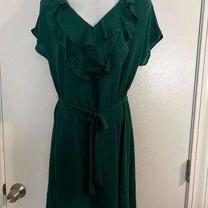 Lands' End Green Ruffle Dress
